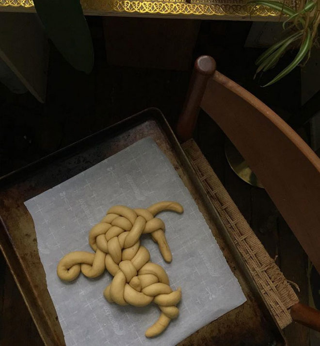 Improvisational bread shaping as therapy.